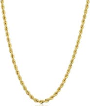 Bliss Diamond 14k Gold Filled Unisex 2.10 millimeter Rope Chain Necklace