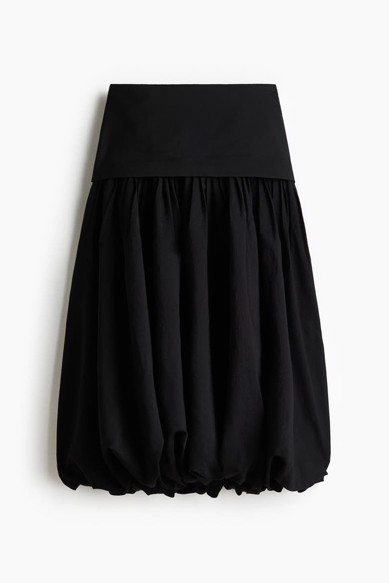 Midi Balloon Skirt, Alternate, color, Black