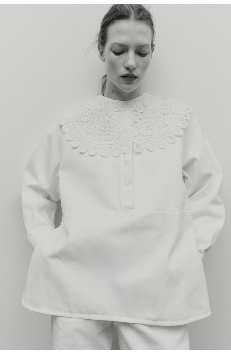 H&M Crochet-look Collar, Alternate, color, Cream