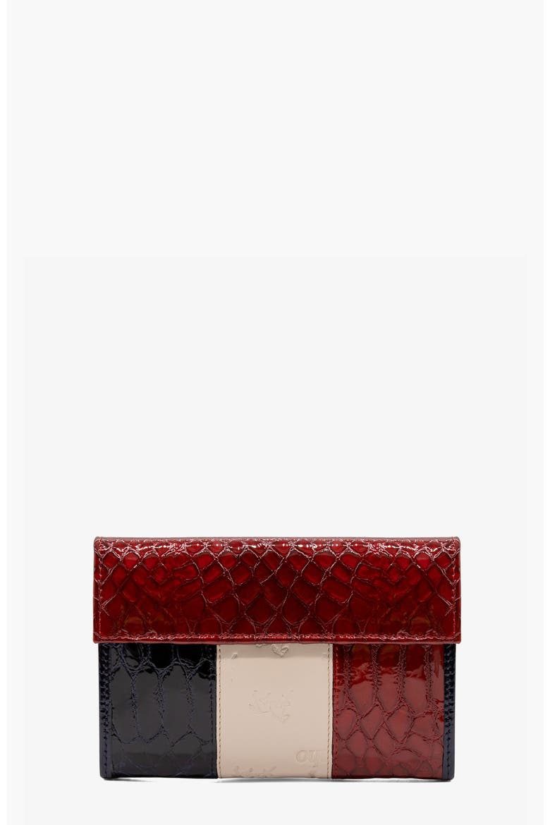 Honor Leather Wallet 205, Alternate, color, Navy / White / Red