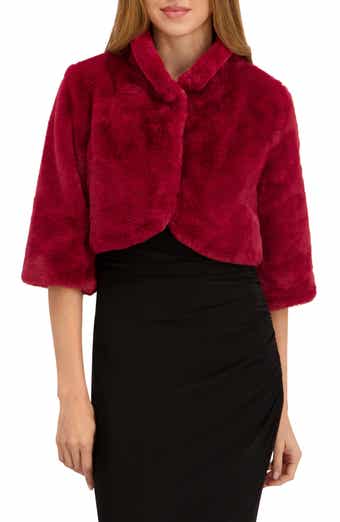 Laundry by Shelli Segal Mock Neck Faux Fur Shrug