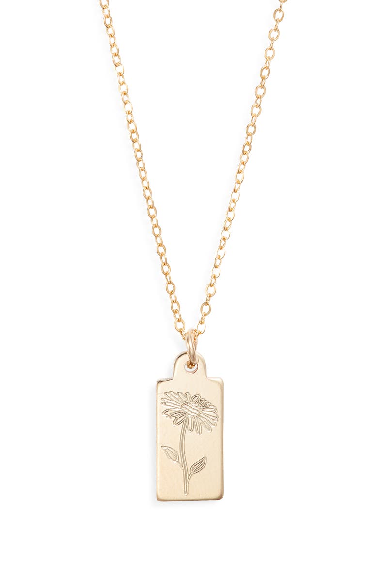 Tawney Birth Flower Pendant Necklace, Main, color, GOLD / APRIL