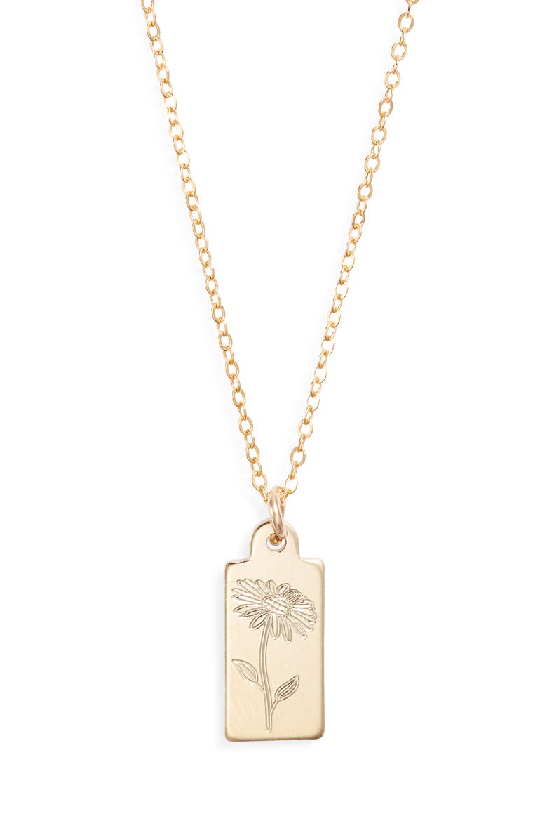 Set & Stones Tawney Birth Flower Pendant Necklace, Main, color, Gold / April