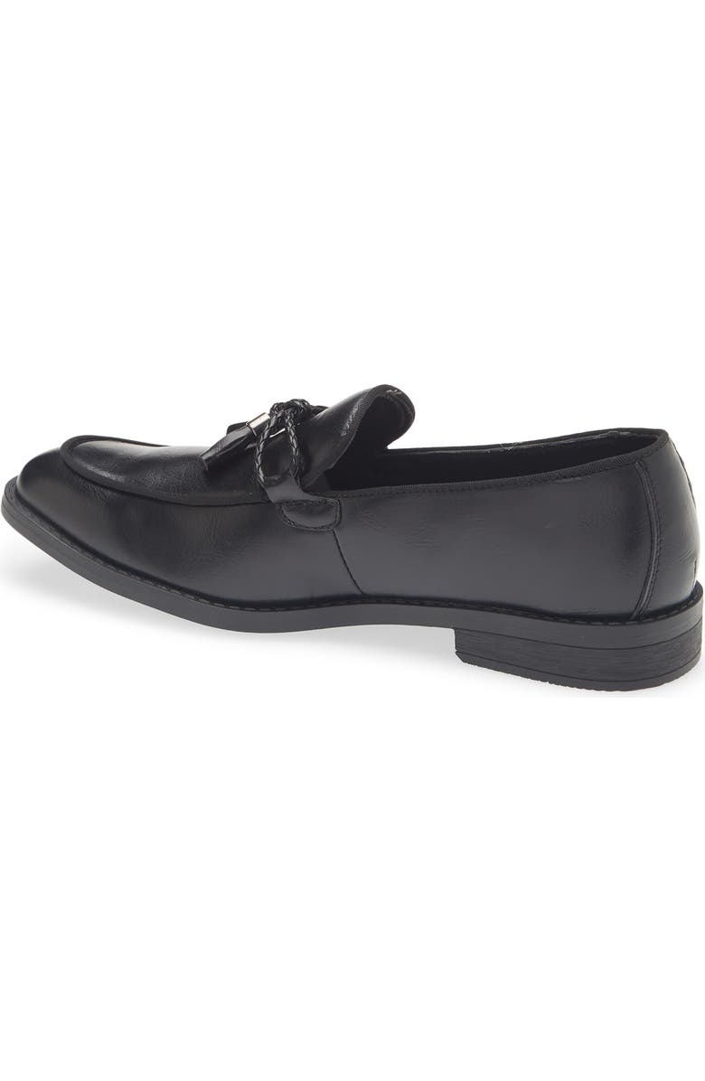 GEOFFREY BEENE Tassel Faux Leather Loafer, Alternate, color, Black