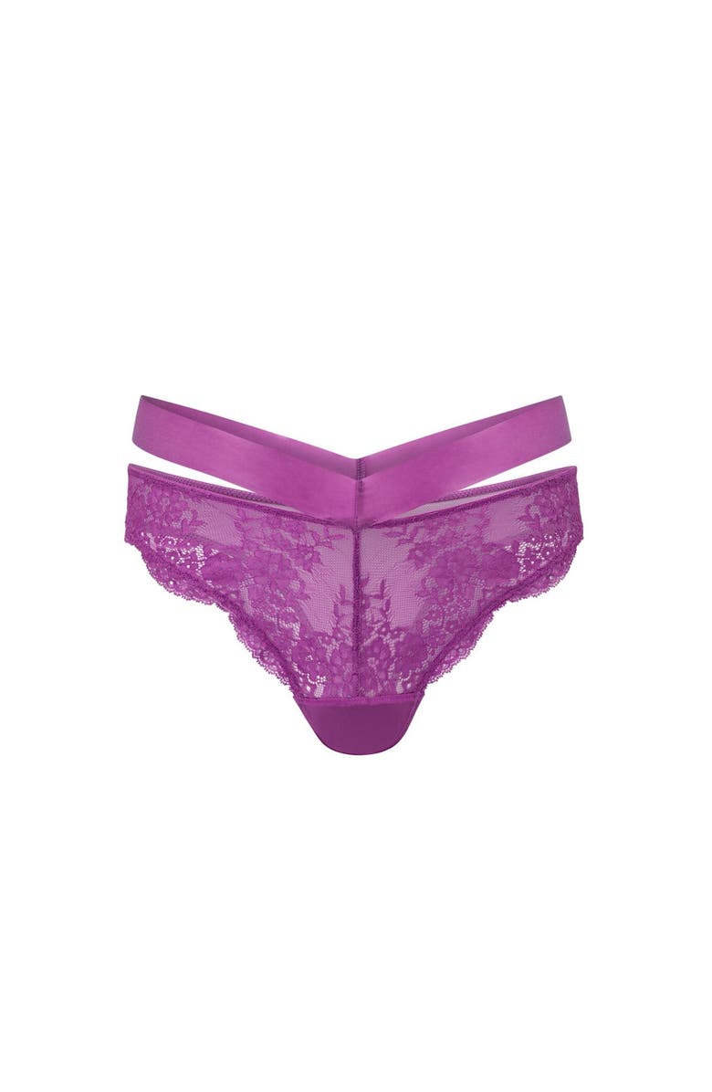 Adore Me Olisa Thong Panties, Alternate, color, Dark Purple