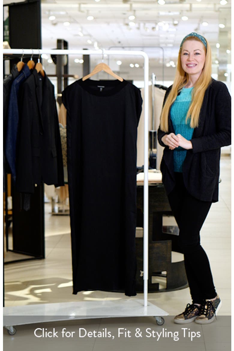 Bateau Neck Silk Shift Dress video