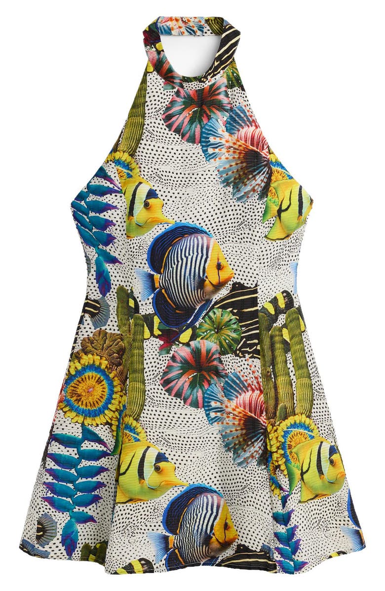 Desigual Sleeveless Open Back Minidress, Alternate, color, White