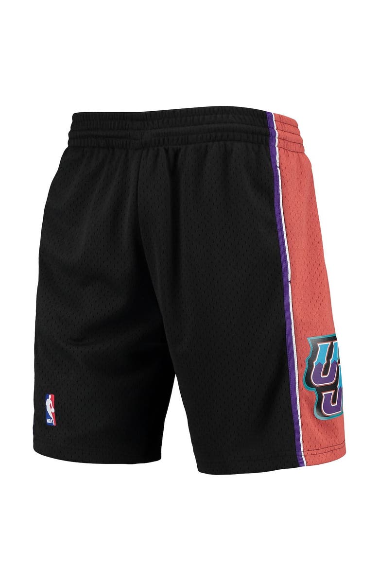 Mitchell & Ness Men's Mitchell & Ness Black Utah Jazz 1998-99 Hardwood Classics Swingman Shorts, Alternate, color,
