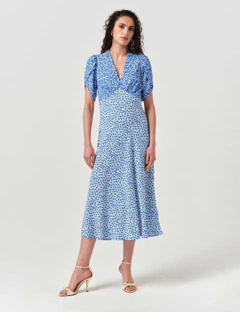 Faye Floral Crepe Midi Dress