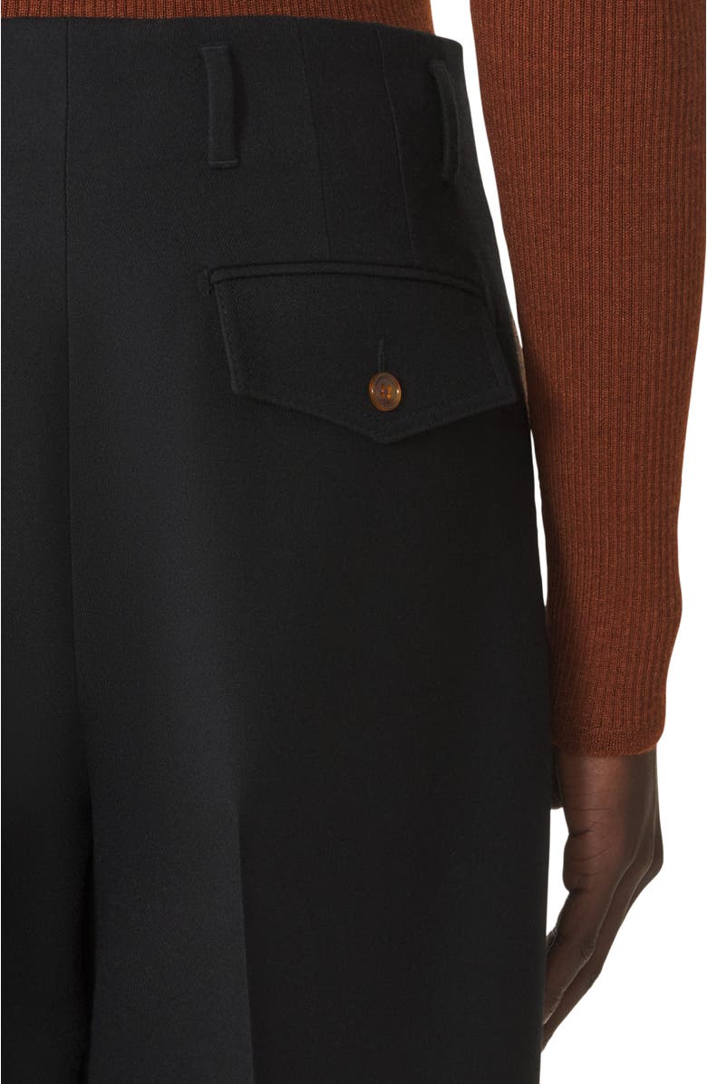 Lanvin Wide-Leg Flannel Pants in Woven Virgin Wool, Alternate, color, 