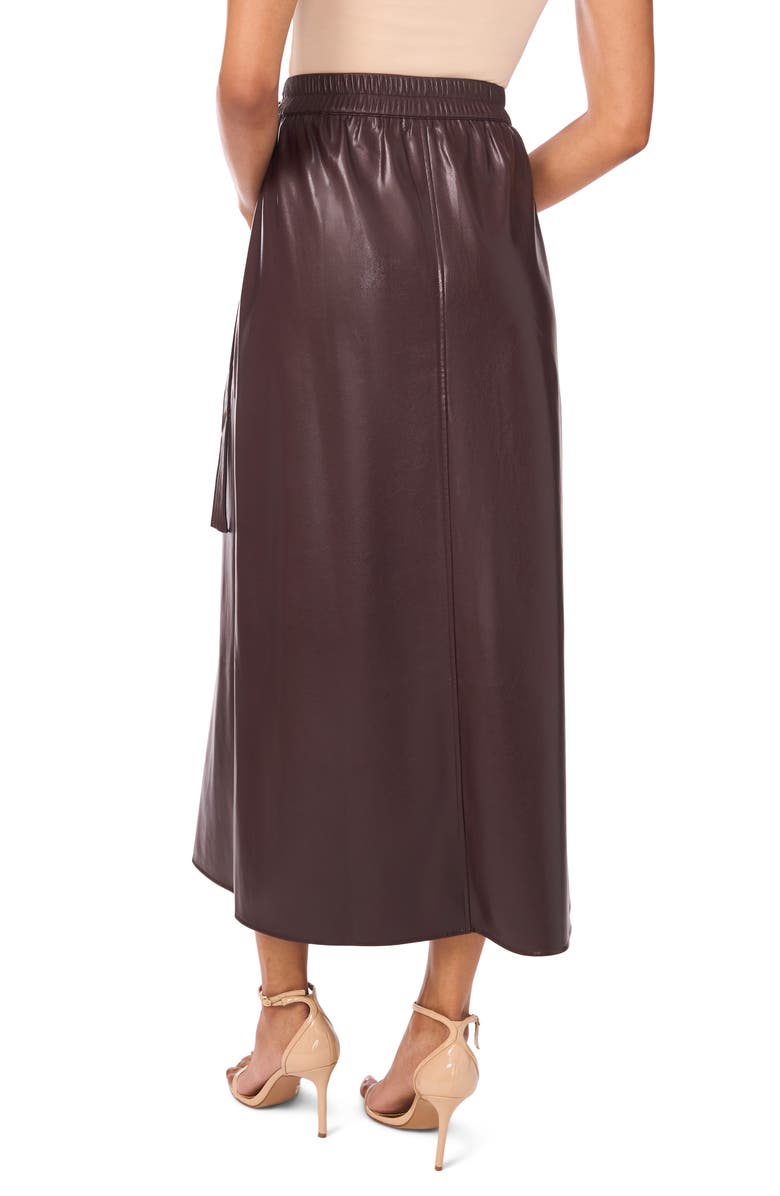 Halogen<sup>®</sup> Faux Leather Side Tie Skirt, Alternate, color, Chocolate Plum