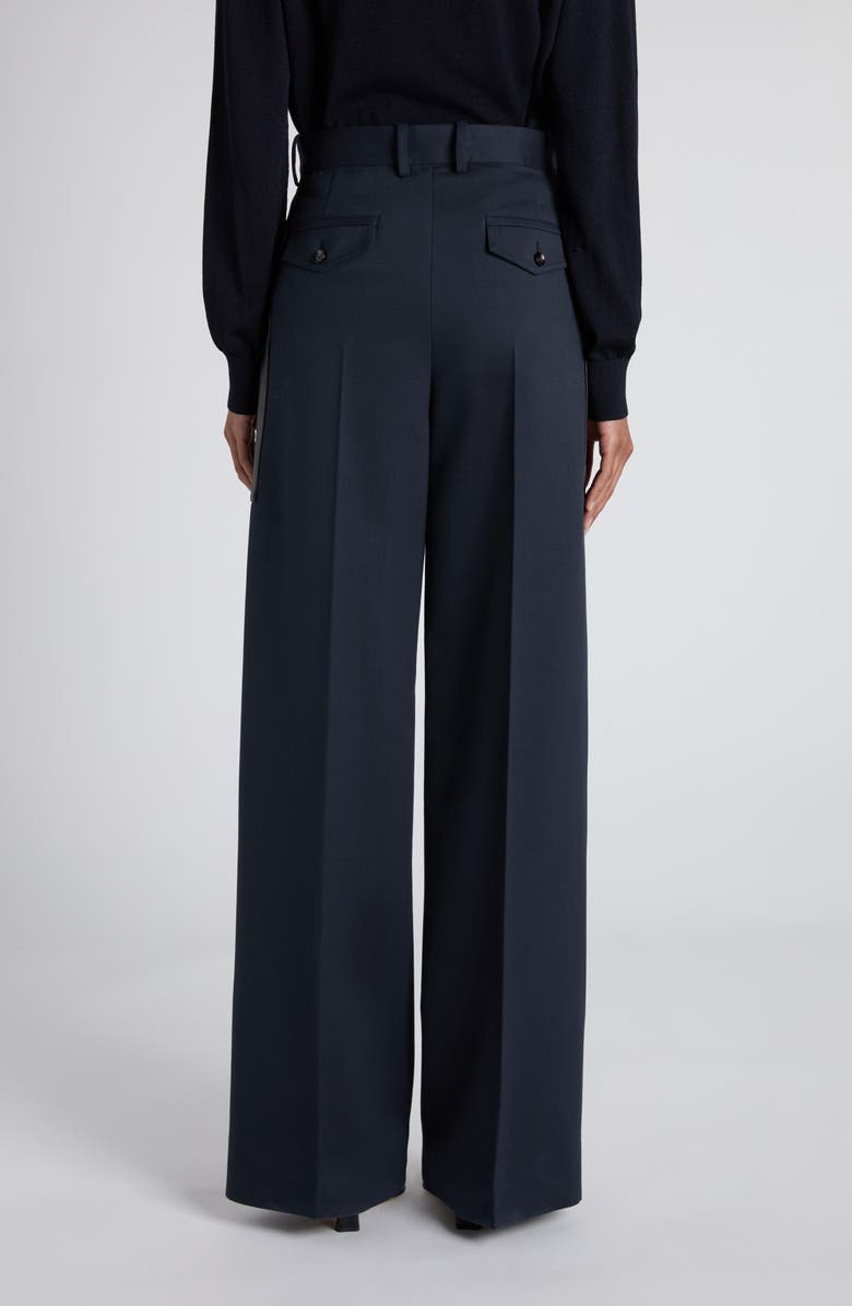 Bottega Veneta Leather Pocket Twill Wide Leg Pants, Alternate, color,