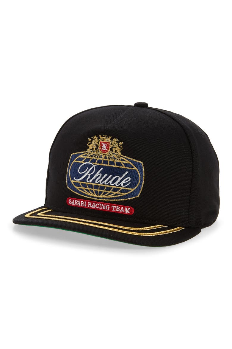 Safari Crest Adjustable Trucker Hat, Main, color, BLACK/ NAVY