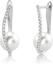 The Pearl Source Freshwater Pearl & Diamond Eliza Earrings