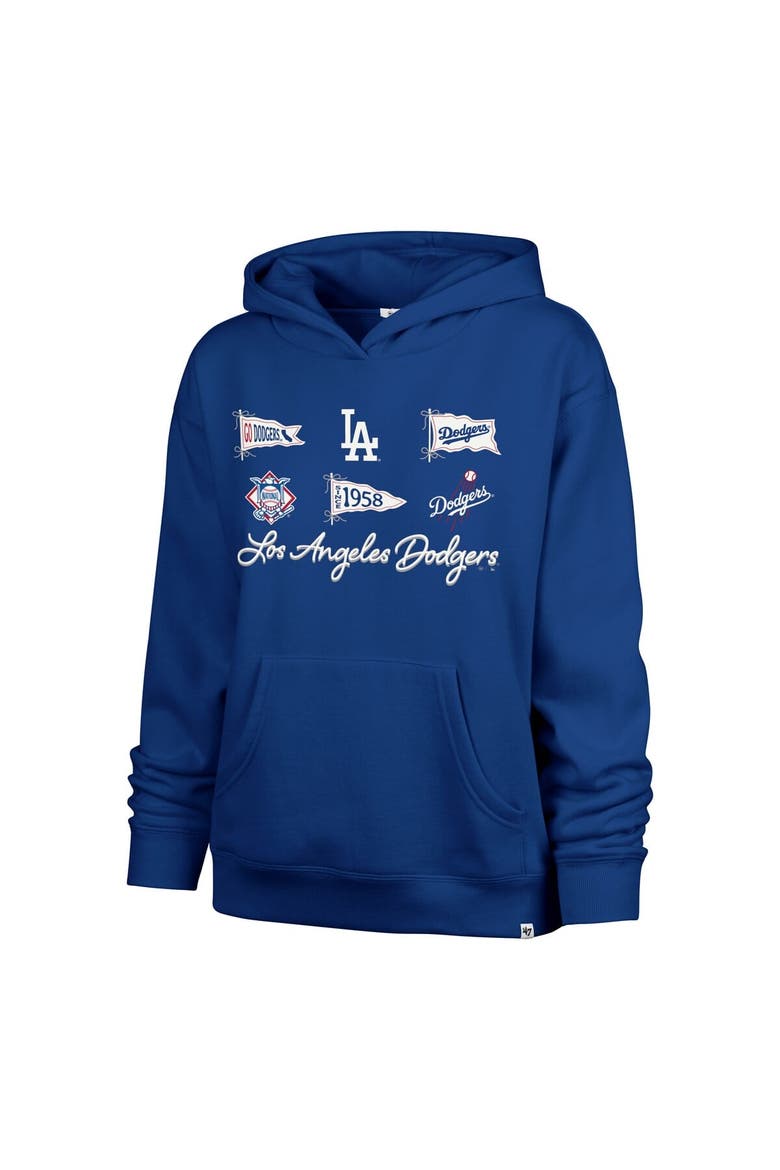 Women's '47  Royal Los Angeles Dodgers Bow & Banners Naomi Hoodie, Alternate, color, Royal