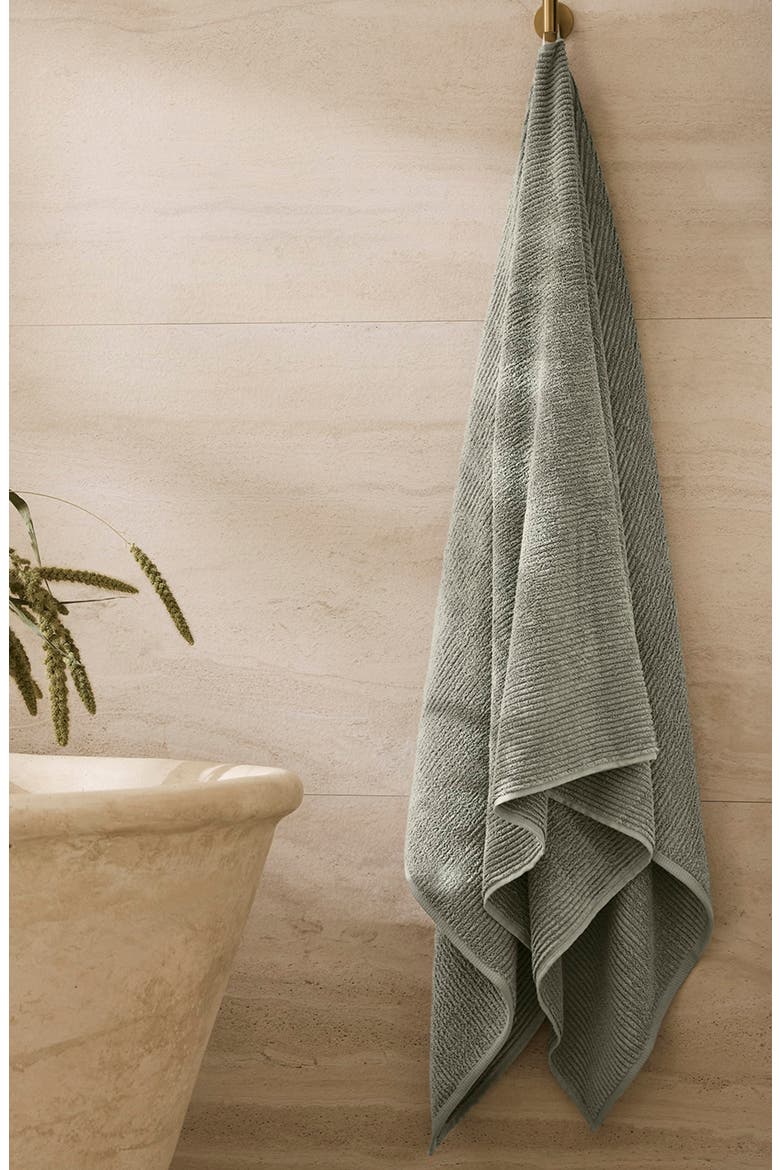 Turkish Rib Bath Sheet, Alternate, color, SAGELEAF