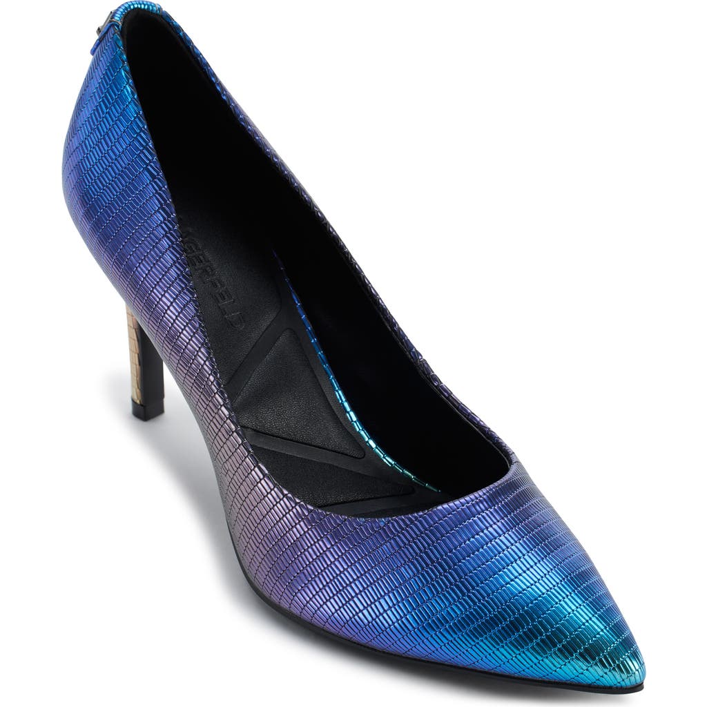 KARL LAGERFELD PARIS Royale Pointed Toe Pump in Blue Multi