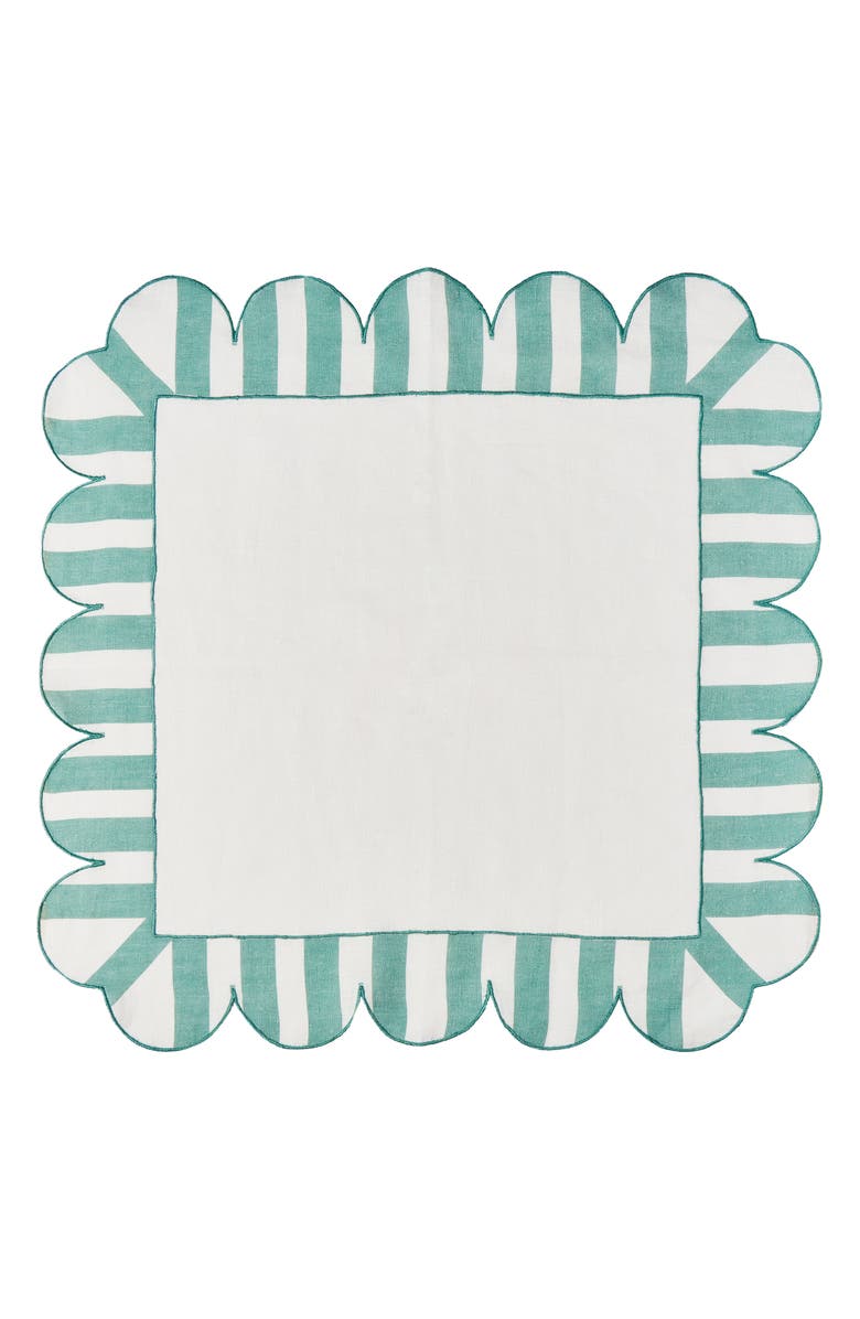 MISETTE Scallop Stripe 4-Pack Linen Napkins, Alternate, color, Natural Base