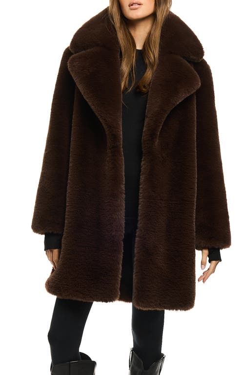 Sam . Marla Faux Fur Coat In Brown