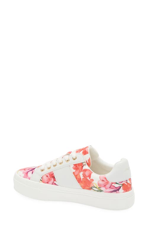 Jslides Gilda Platform Sneaker In White/floral