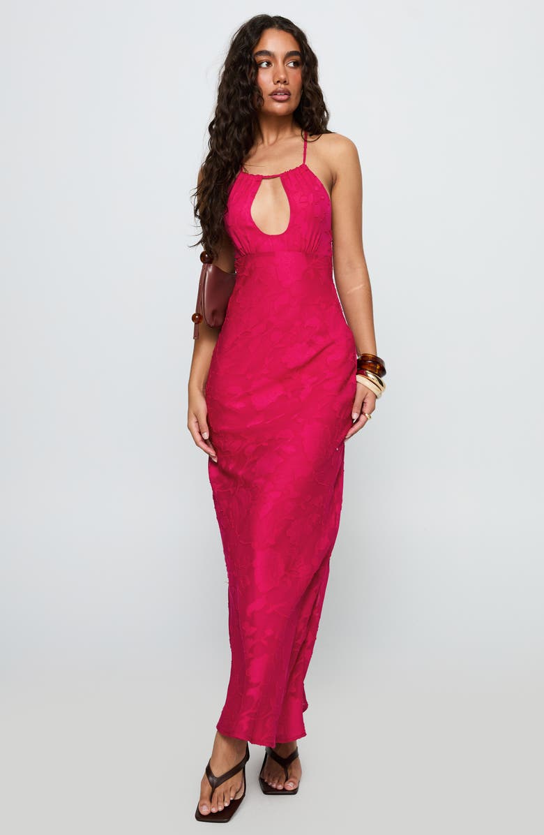 Princess Polly Magnetic Halter Gown, Alternate, color, Hot Pink