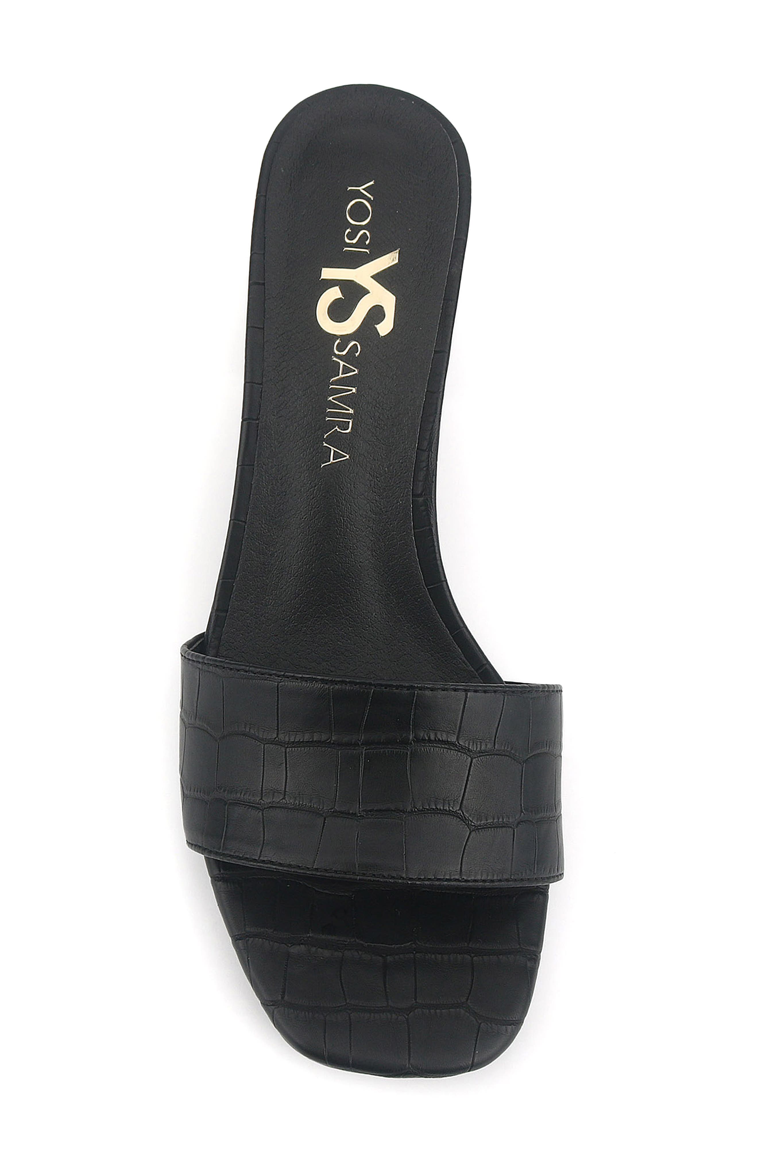 Yosi Samra Danielle Croc Embossed Sandal, Alternate, color, 