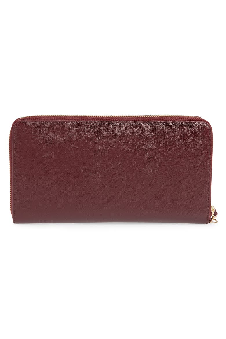 Leather Travel Organizer, Alternate, color, BURGUNDY/ PINK/ RED