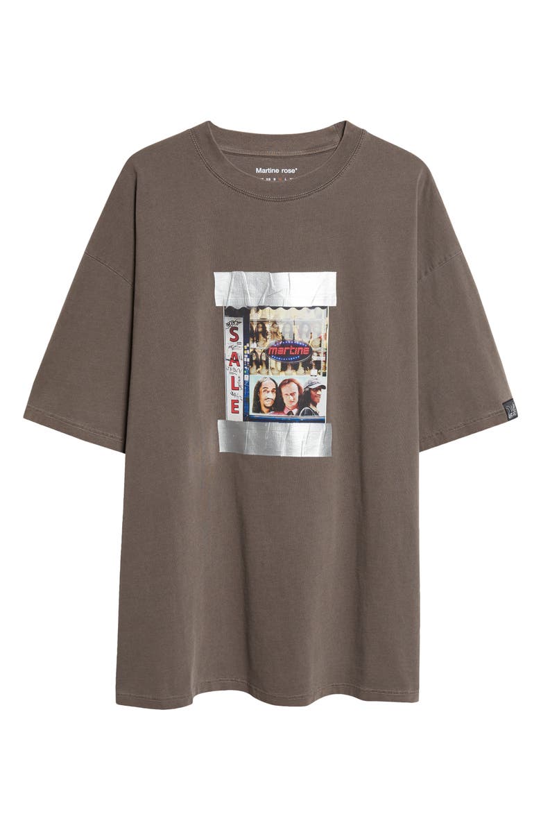 Martine Rose Oversize Cotton Graphic T-Shirt, Main, color, Brown Washed