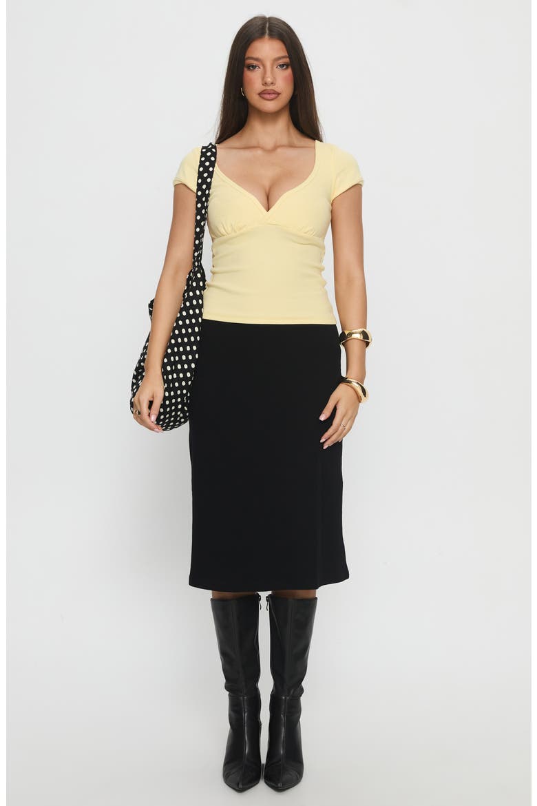 Baseline Surplice V-Neck Cap Sleeve T-Shirt, Alternate, color, YELLOW