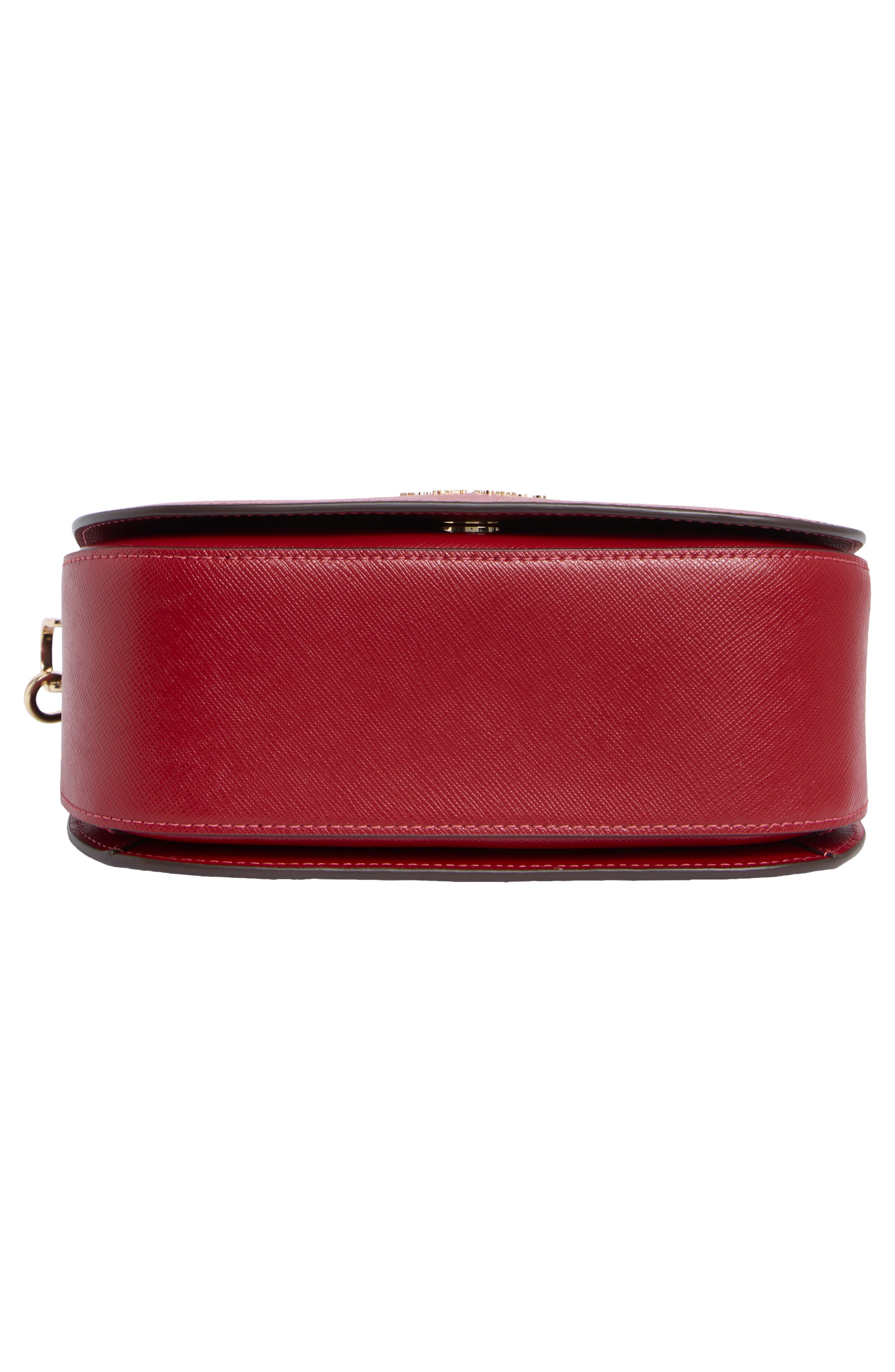 madison saffiano leather saddle bag, Alternate, color, RED CURRANT