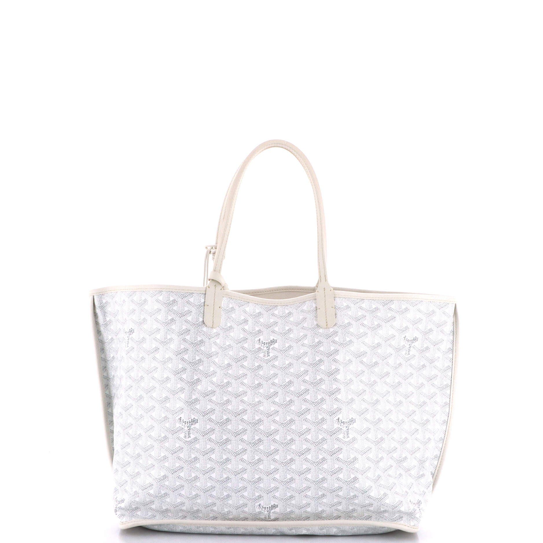 Pre-Owned Goyard Anjou Reversible Tote Printed Coated Canvas PM, Alternate, color, White