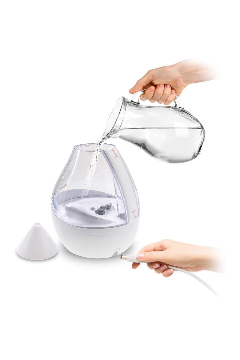 Drop 2.0 4-in-1 1-Gallon Cool Mist Humidifier, Alternate, color, CLEAR/ WHITE