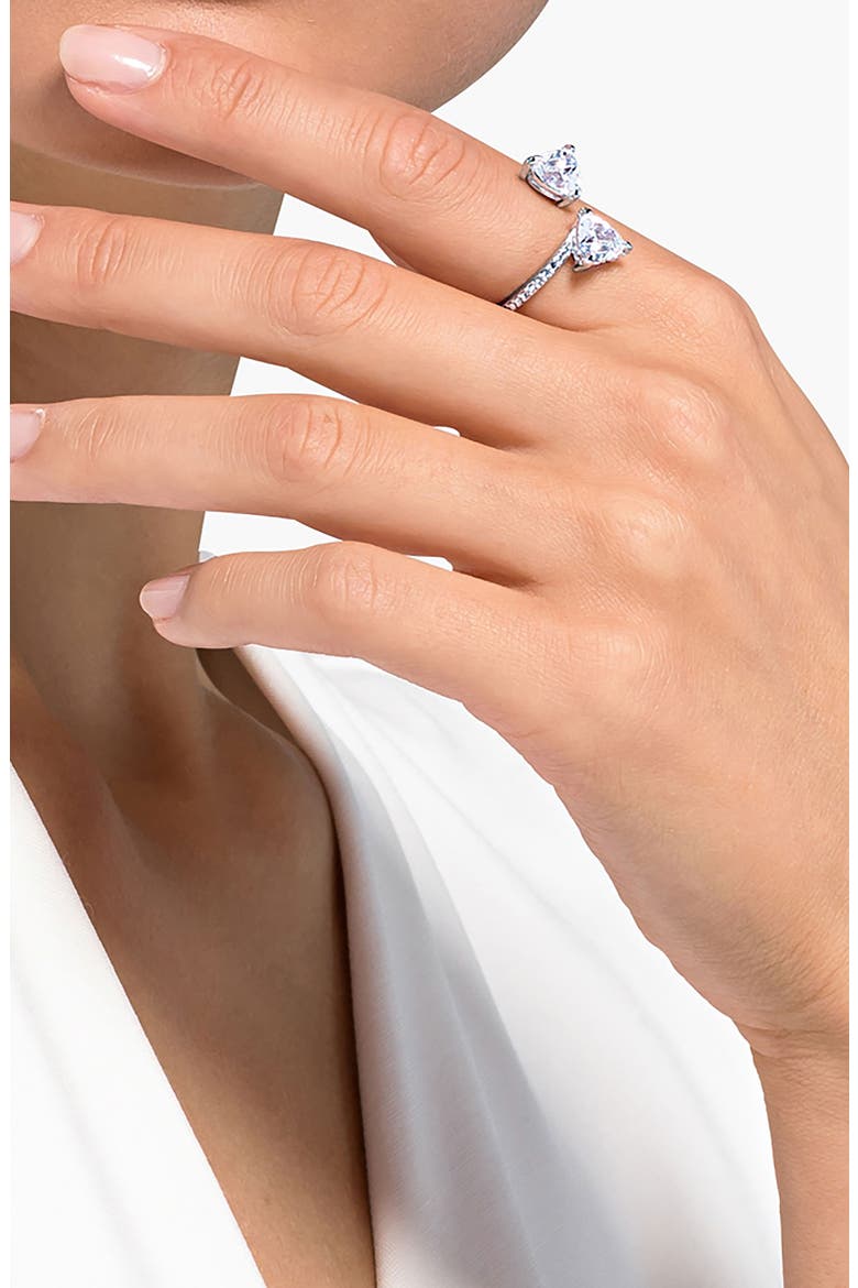 Mesmera Hearts Ring, Alternate, color, WHITE/ SILVER