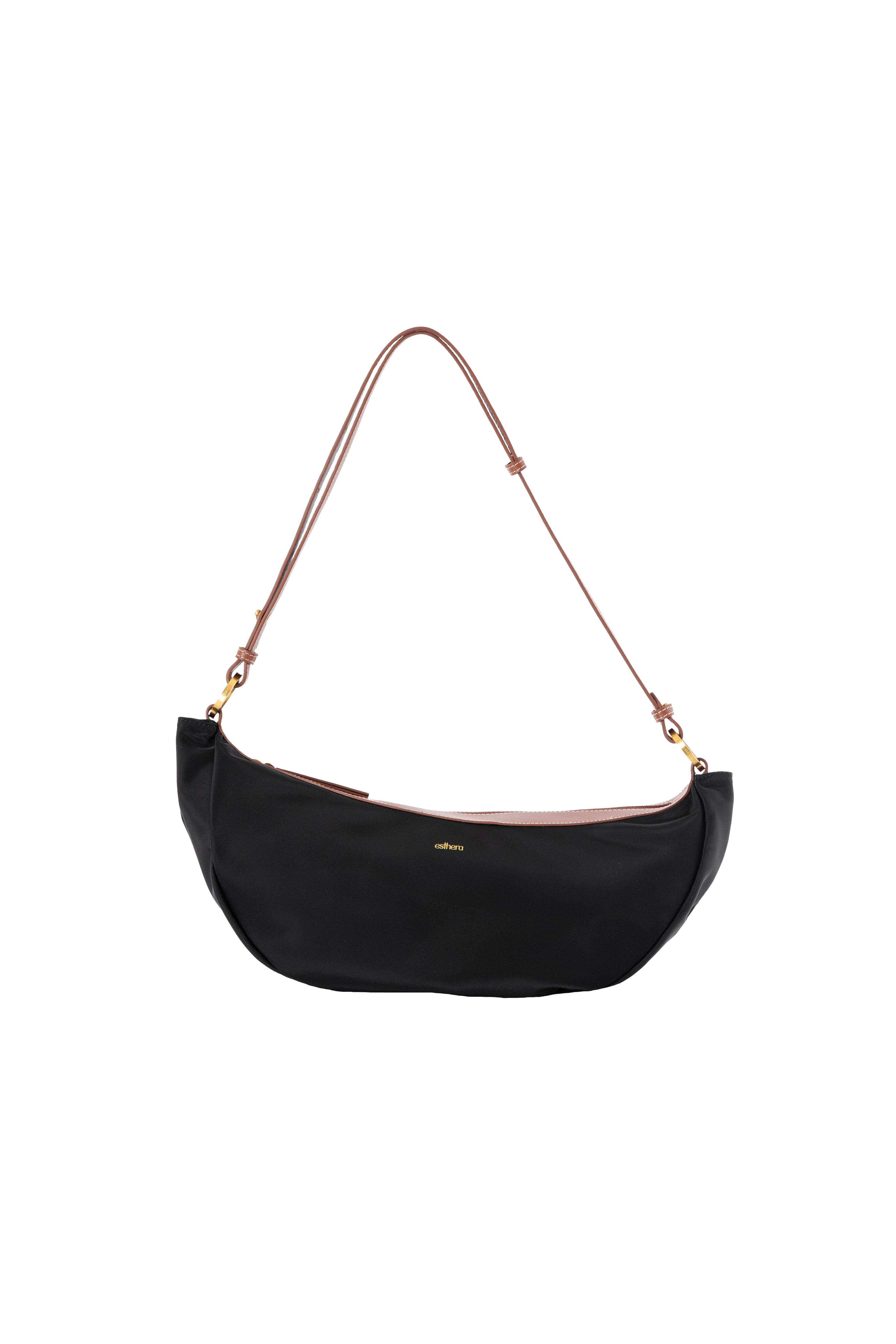 Esthera Luna Half Moon Bag, Main, color, Black