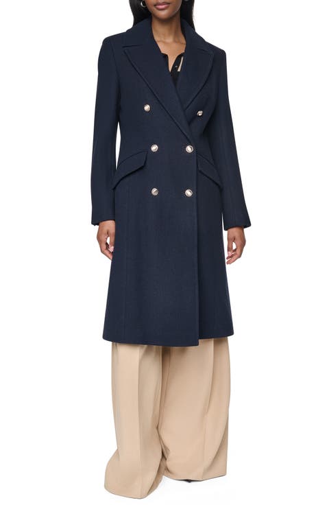 Double Breasted Wool Blend Coat