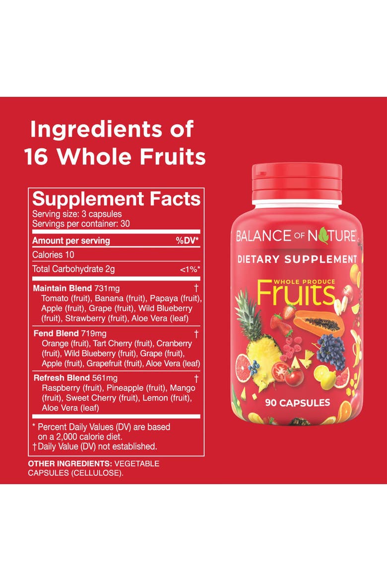 Whole Fruit Blend Dietary Supplement Capsules, Alternate, color, None