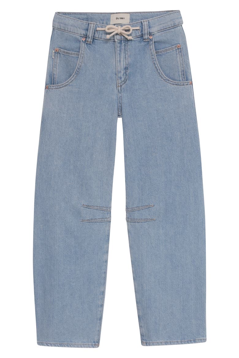 Kids' Lilia Barrel Leg Jeans, Main, color, BEACHWAVE DRAWCORD