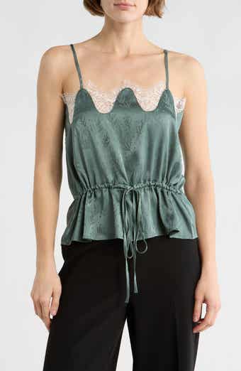 NSR Scalloped Lace Trim Satin Camisole