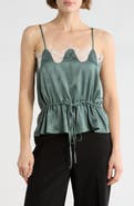 NSR Scalloped Lace Trim Satin Camisole