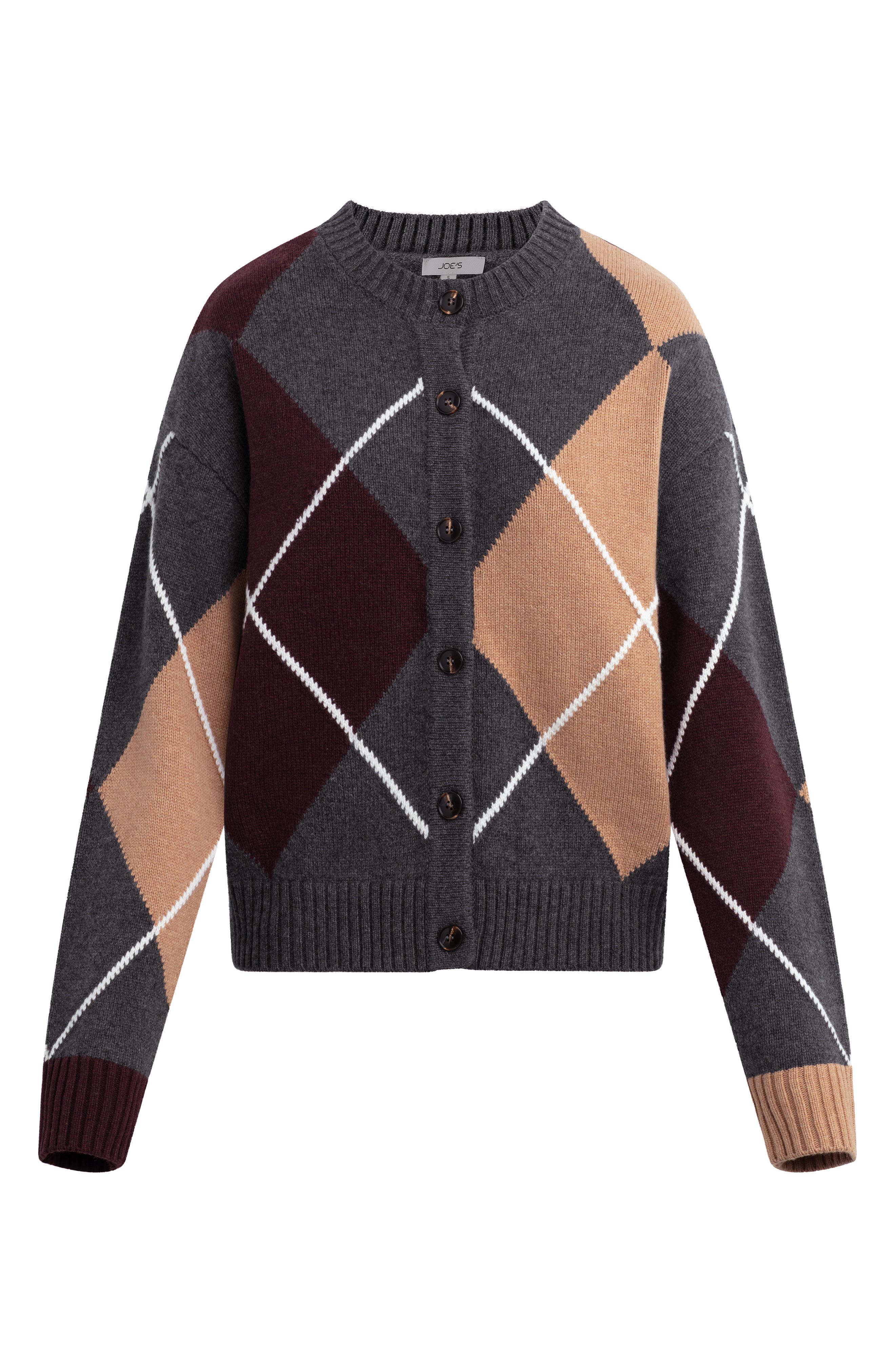 Joe's Relaxed Fit Argyle Cardigan (Women) | Nordstrom