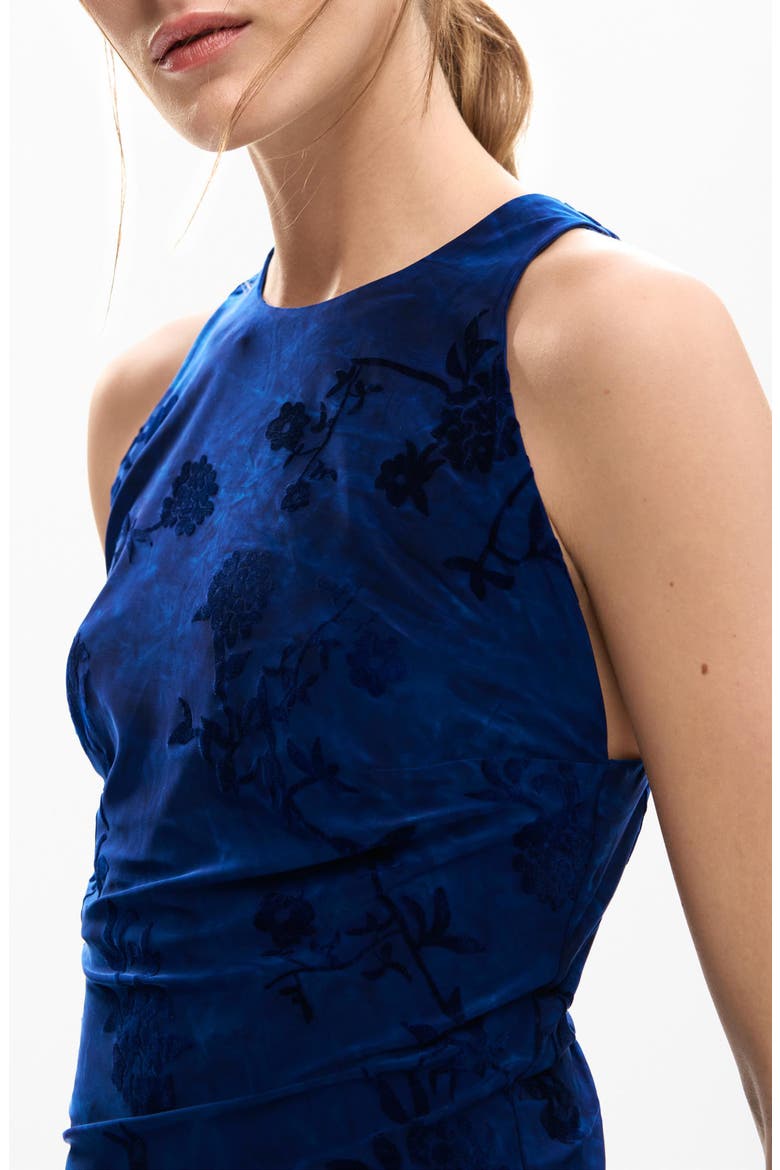 Floral Racerback Tank, Alternate, color, DARK BLUE