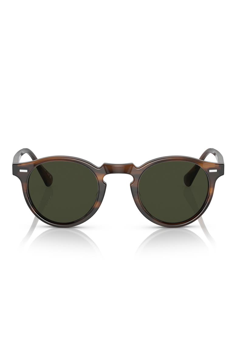50mm Gregory Peck Polarized Sunglasses, Main, color, TUSCANY TORTOISE / G-15 POLAR
