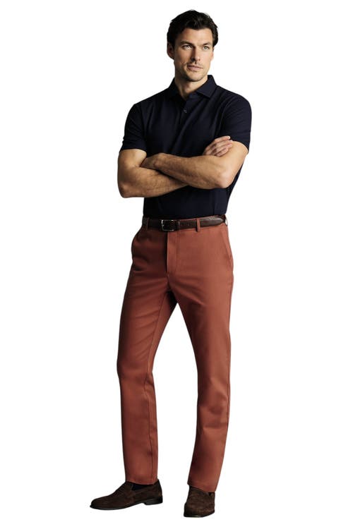 Charles Tyrwhitt Ultimate Non-iron Chinos In Brown