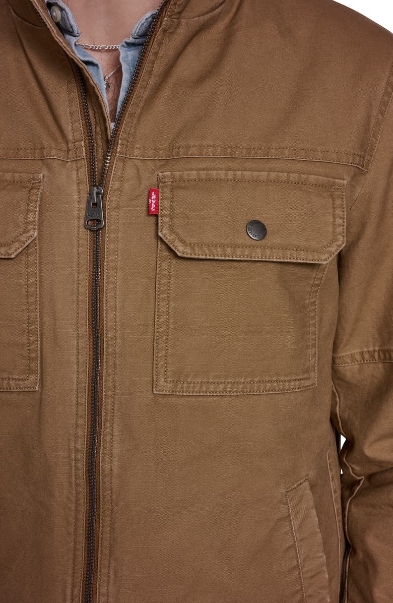 Levi's Slub Cotton Military Jacket, Alternate, color, Brown