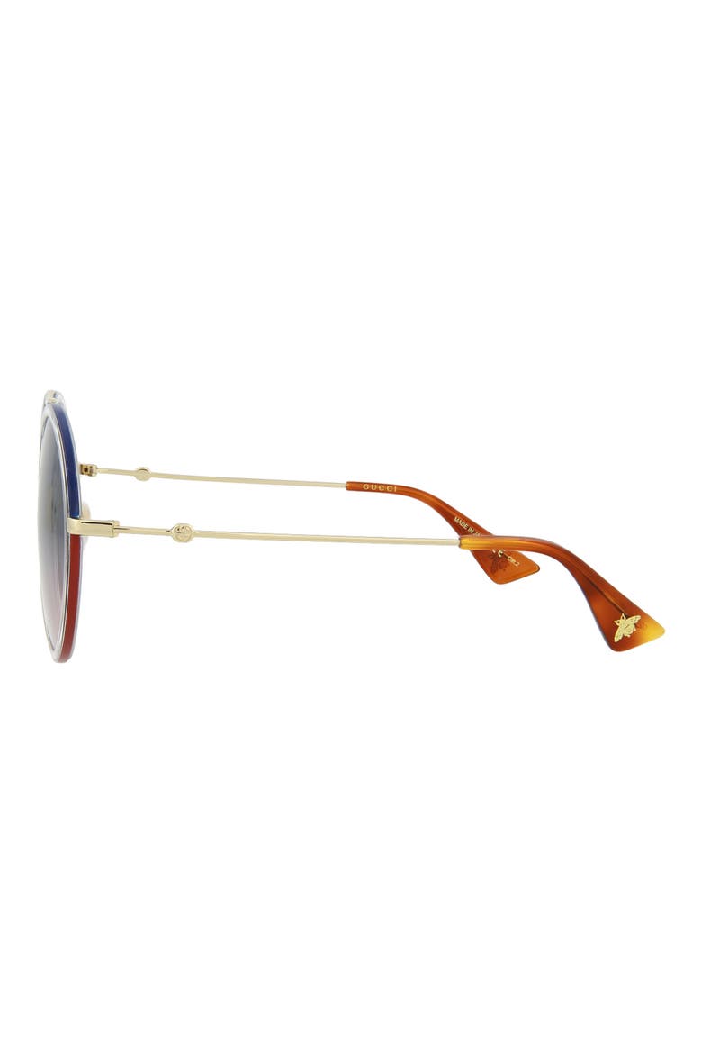 56mm Round Sunglasses, Alternate, color, GOLD GOLD BLUE