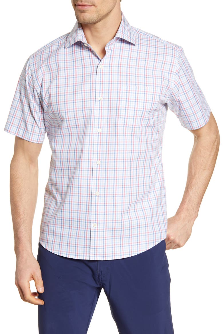 Table Rock Regular Fit Check Short Sleeve Button-Up Shirt, Main, color, RED GINGER