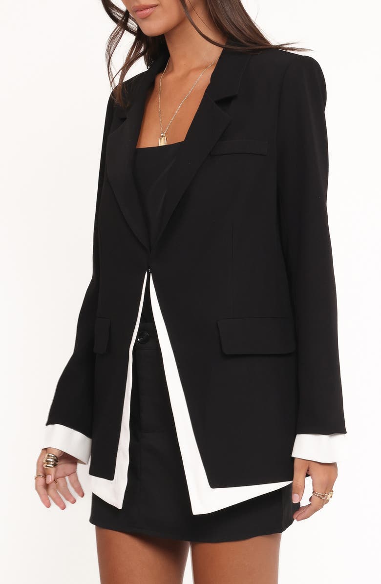 Petal & Pup Melissa Layered Blazer, Alternate, color, Black