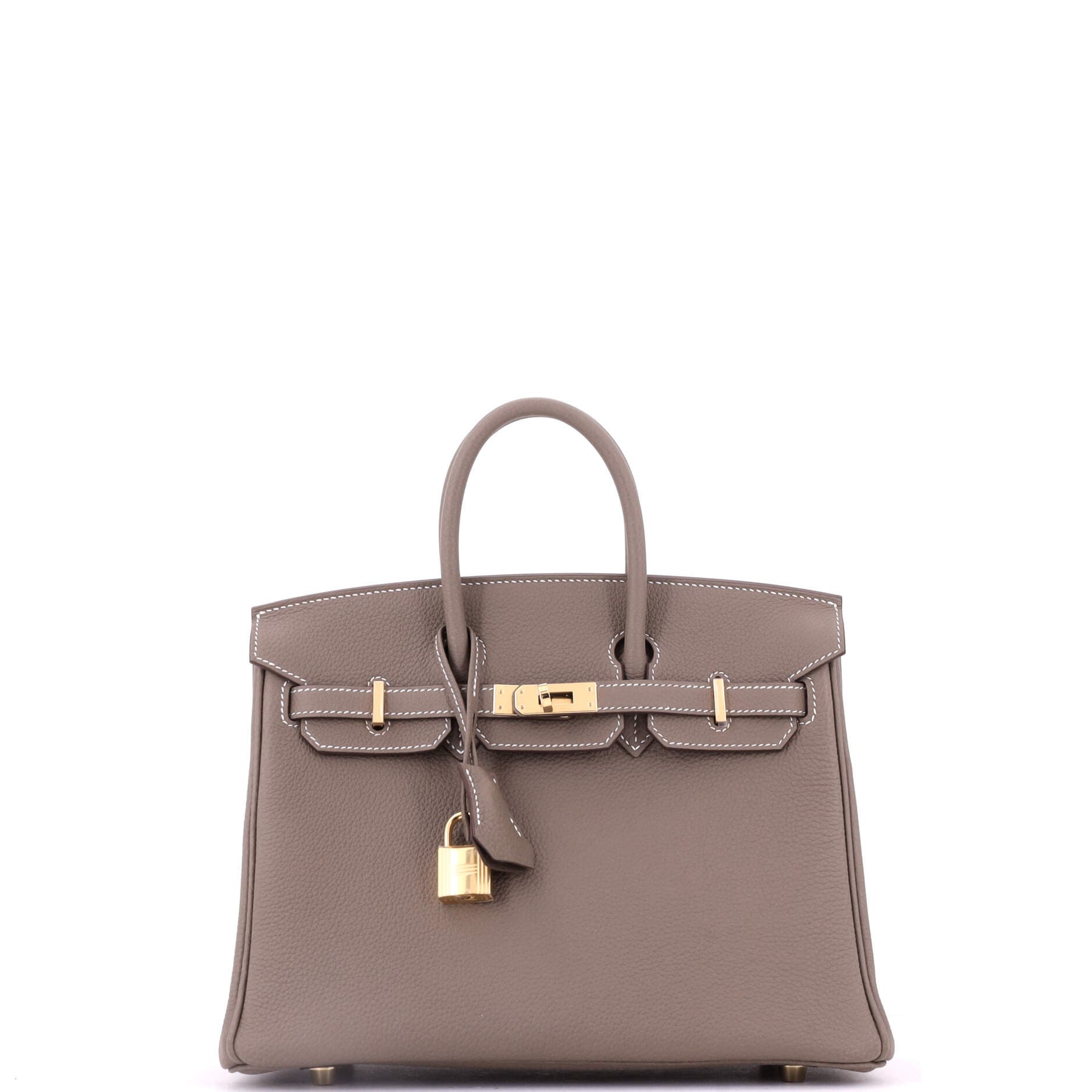 Birkin Handbag Grey Togo With Gold Hardware 25, Main, color, Grey