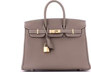 Pre-Owned Hermes Birkin Handbag Grey Togo With Gold Hardware 25
