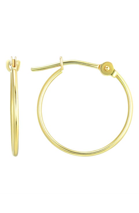 14K Gold Tubular Hoop Earrings
